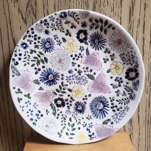 Anthropologie Dorotea Ceramics Windswell Plate Stoneware Floral Boho Cottage HTF